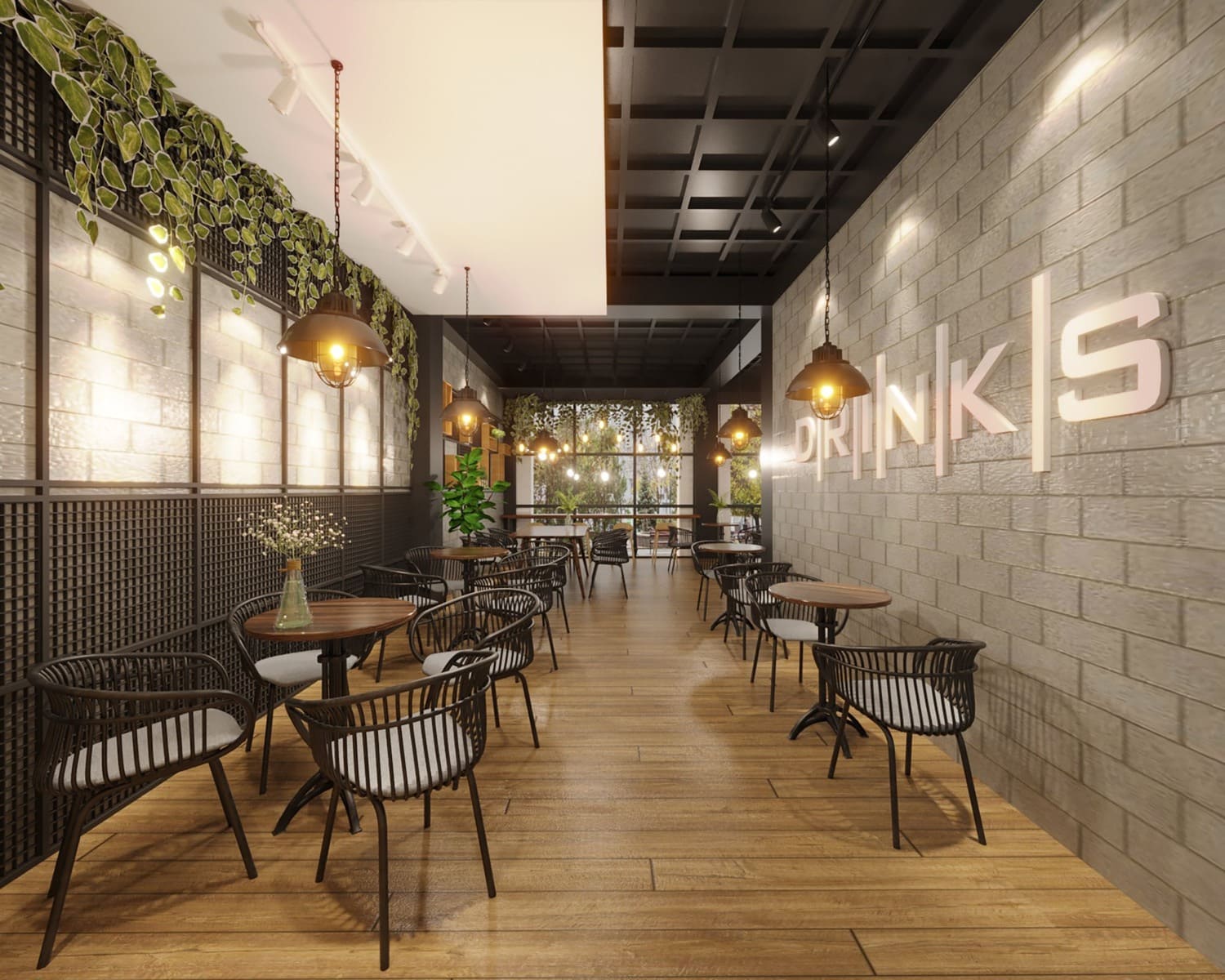 Thiết kế Coffee & Office xanh tạo không gian làm việc mở 3 du an thiet ke coffee office xanh 20