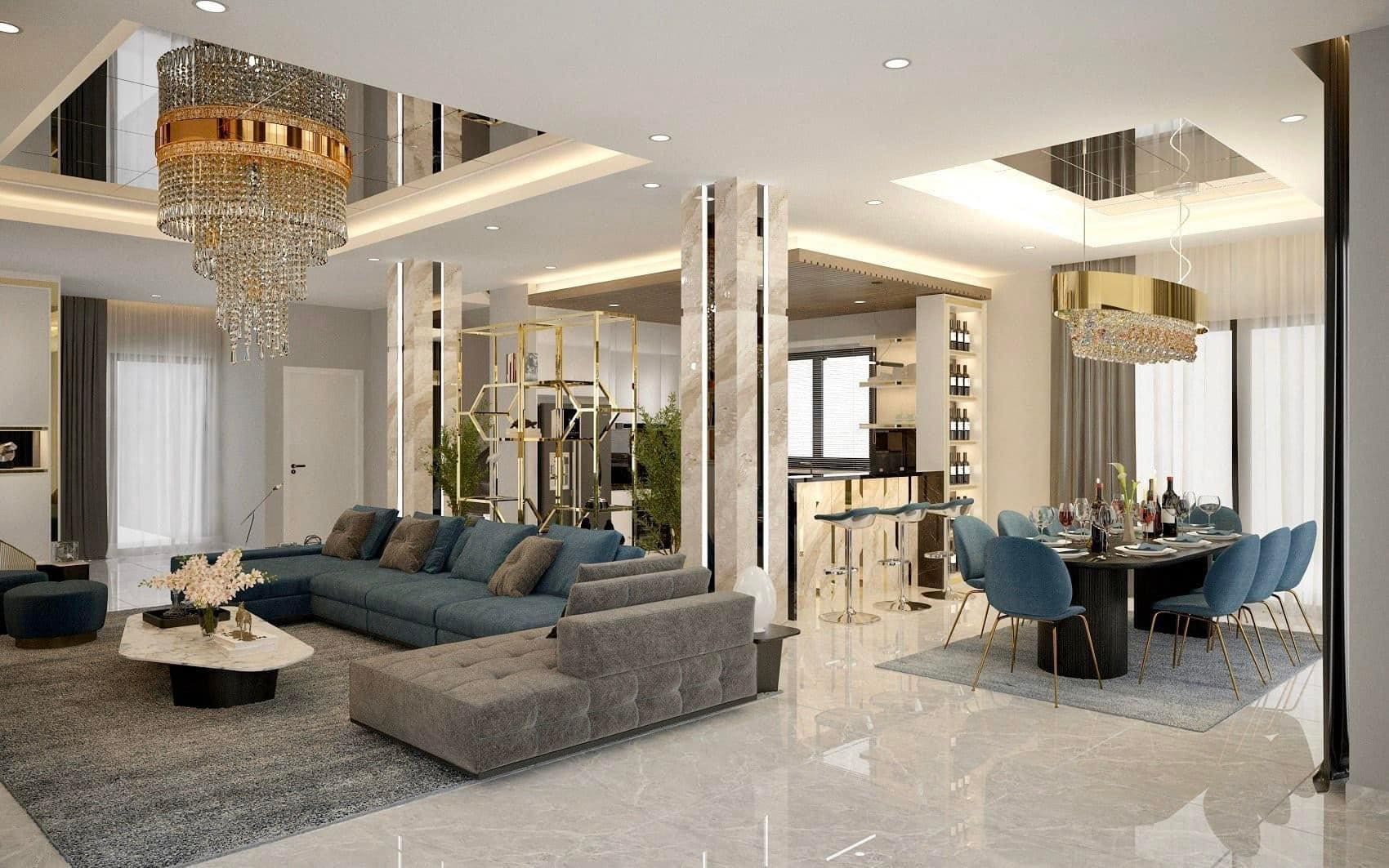 Thiết kế nội thất nhà ở phong cách hiện đại Luxury 5 thiet ke noi that nha o luxury 1